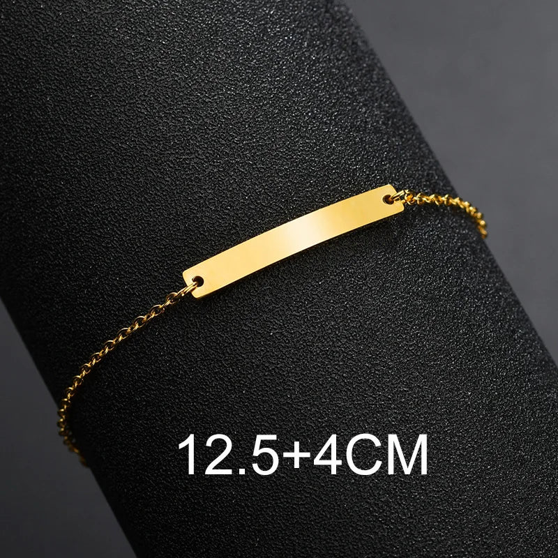 Bluelory personalisiertes Armband für Herren und Damen, Edelstahl, verschiedene Stile, leeres Namensschild, Herzarmband, Party-Schmuckgeschenk