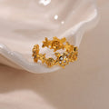 Starfish Shell Stainless Steel Open Rings For Women Fashion Gold Color Finger Ring Trendy Summer Beach Vacation Ocean Jewelry