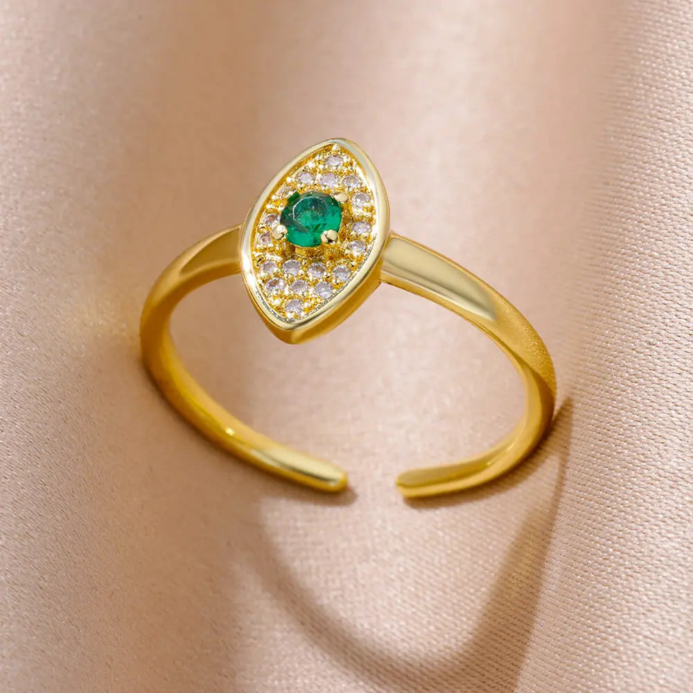 Winzige grüne Zirkon-Rundringe für Frauen, geometrischer Edelstahlring, luxuriöser Hochzeits-Weihnachtsschmuck, Geschenk, kostenloser Versand