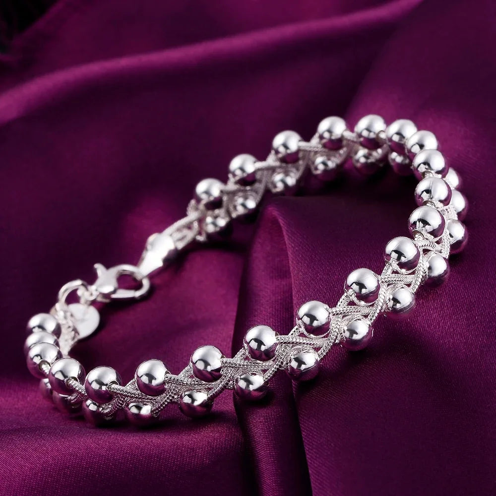 20,32 cm 18K Goldarmband 5MM seitliches Kettenarmband für Frauen Männer Mode Hochzeit Verlobung 925 Sterlingsilber Schmuck Geschenke