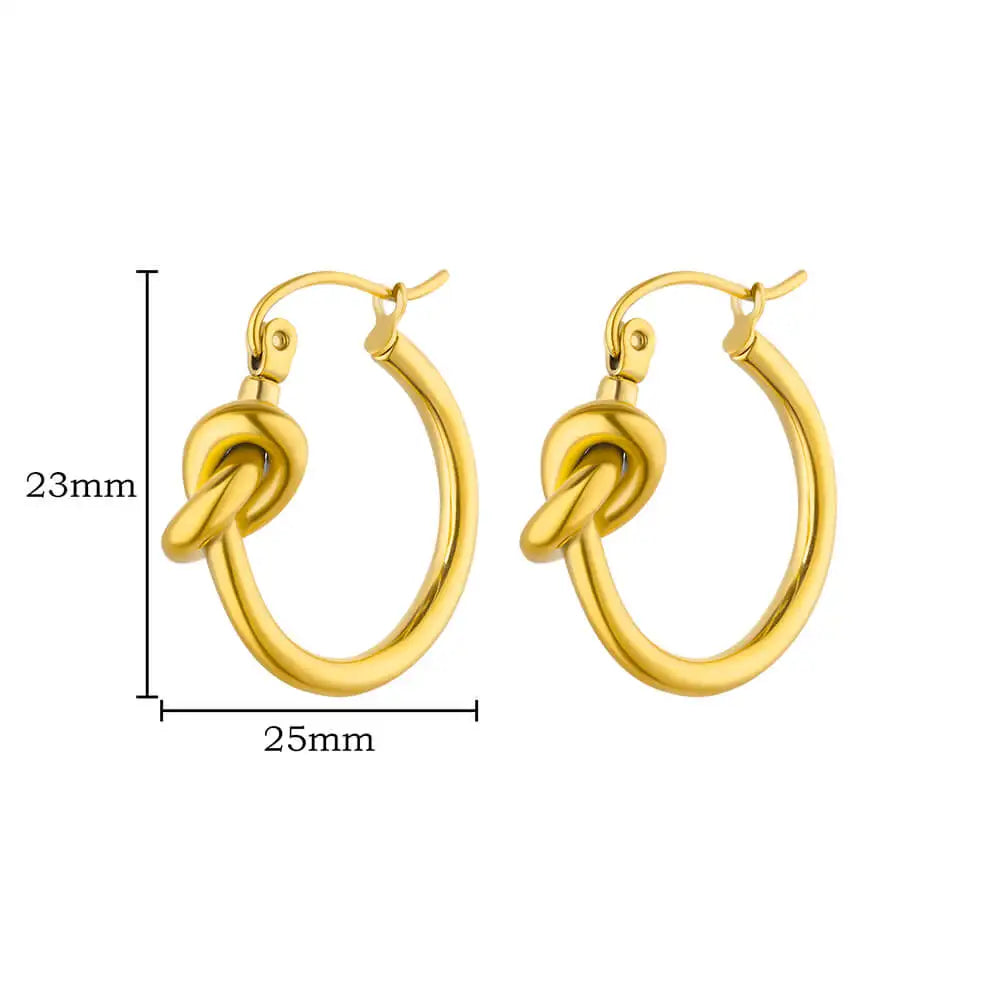 Vintage Runde Edelstahl Creolen für Damen Vergoldete Ohrringe 2023 Trend Statement Ohrschmuck Weihnachtsgeschenk