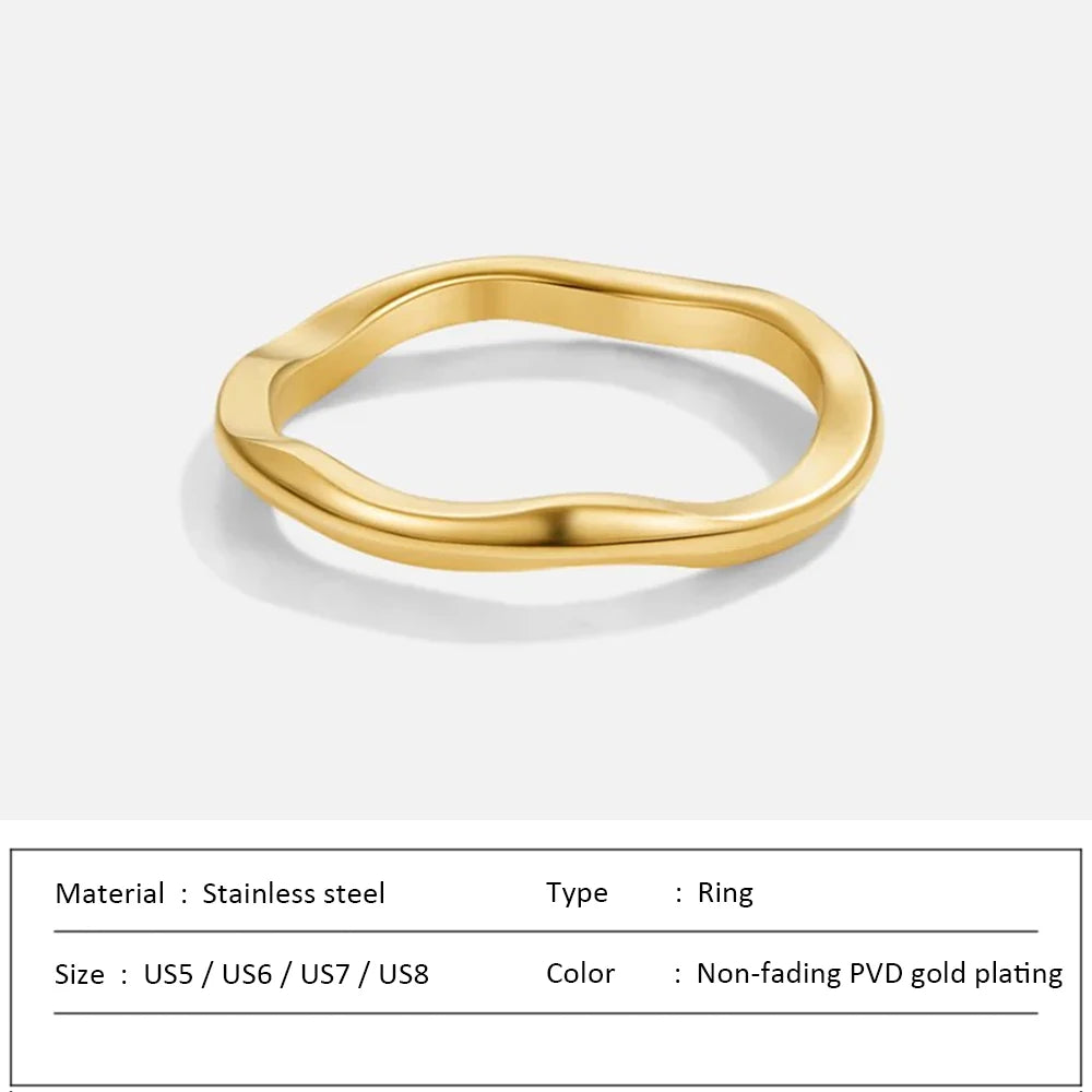 Anillo de acero inoxidable impermeable para mujer, anillo de corazón que no se decolora, anillos de metal elegantes, joyería sencilla, novedad, venta al por mayor, Dropshipping