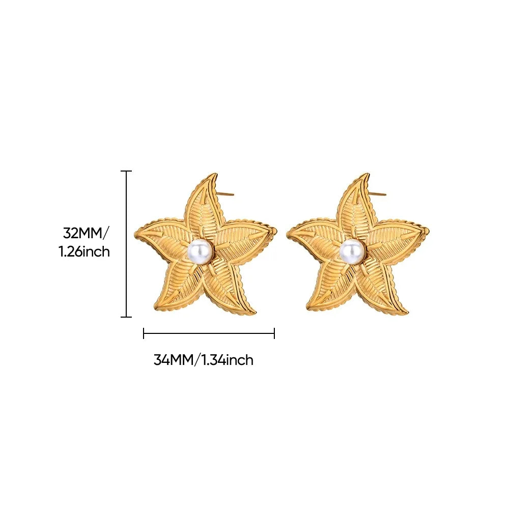 Wassertropfen Zirkon Sterne Ohrstecker für Frauen Edelstahl Gold Farbe Statement Ohrringe 2023 Damen Weihnachts Schmuck Geschenk