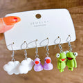 Mode Süße Fruchtgetränk Ohrringe Set für Damen Niedliche Cartoon Lebensmittel Eis Donut Lustige Harz Ohrringe Party Schmuck Geschenk Neu
