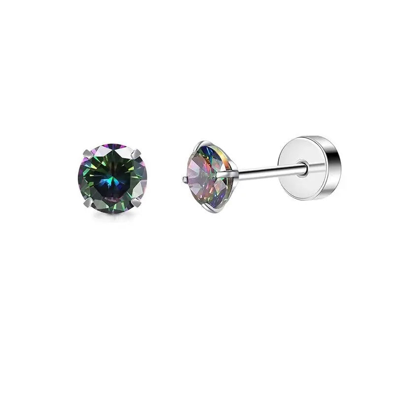 2er-Set Edelstahl Herz-Mond-Ohrstecker Schraubkugel-Ohrstecker für Frauen Mode Ohr Tragus Knorpel Piercing