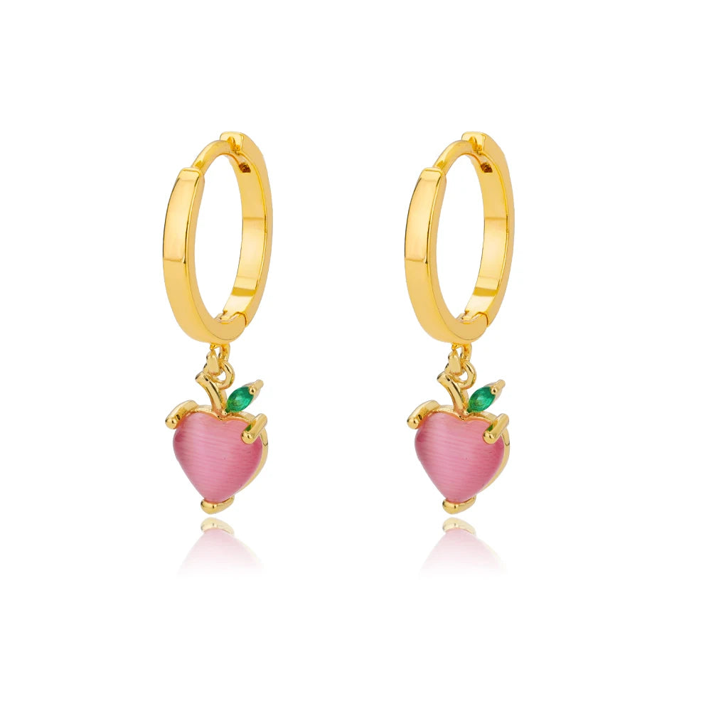 Zirkon Herz Ohrringe für Damen, Edelstahl, goldfarben, Piercing-Ohrringe, Trendschmuck 2025, Aretes, Accessoires für Frauen