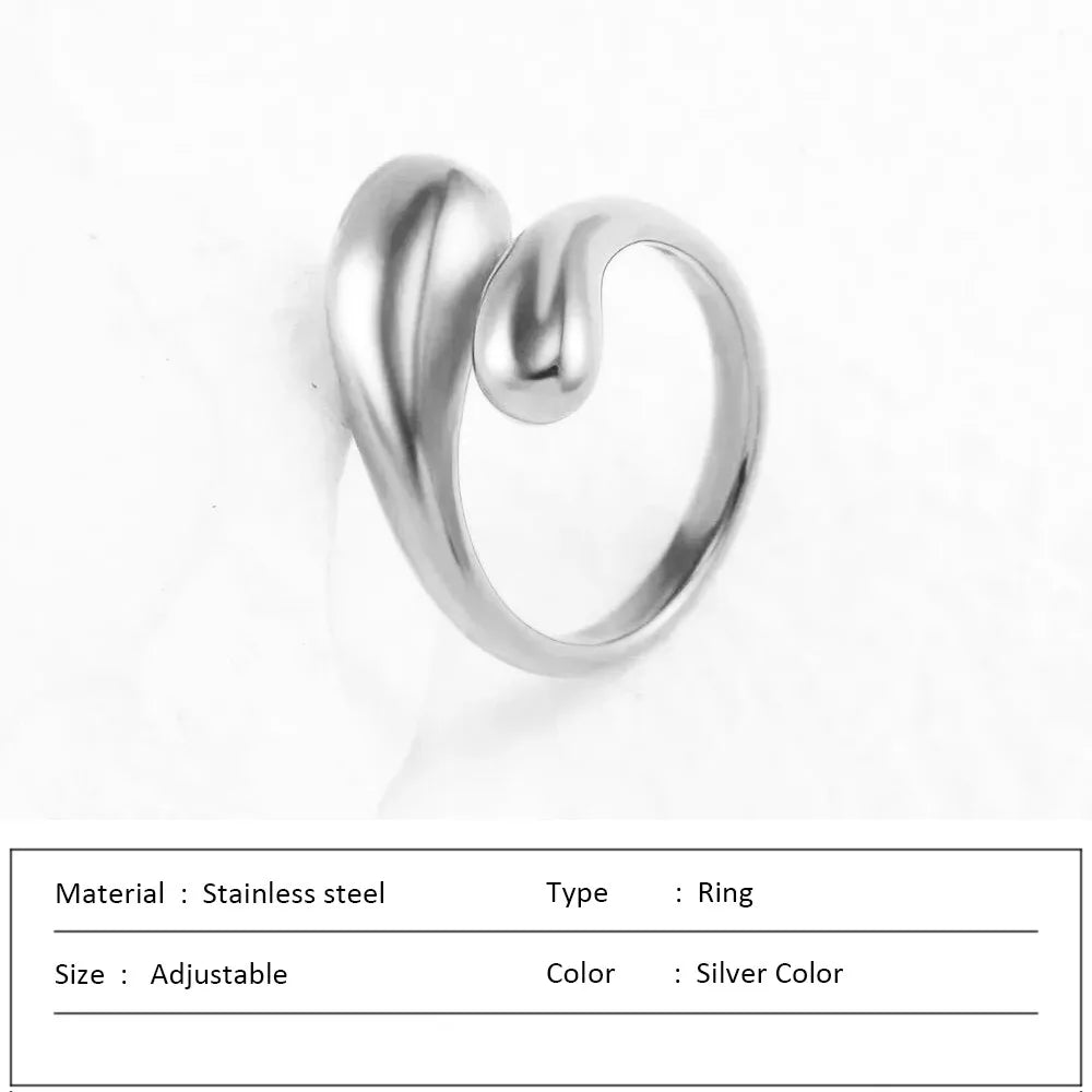 Einfacher Edelstahl Verstellbarer Damenring Statement-Schmuck für Frauen Designer Öffnungsfingerring Großhandel Dropshipping
