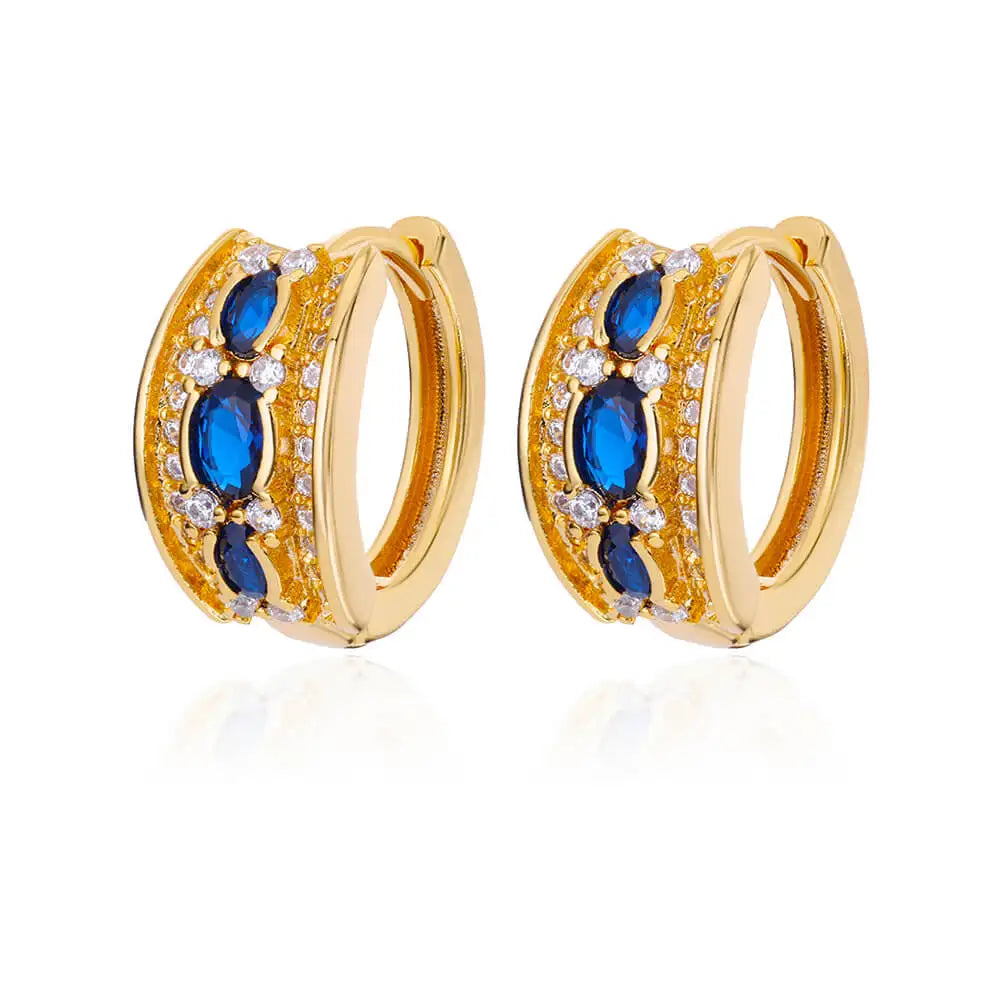 Luxus Blaue Zirkon Ohrringe für Damen Edelstahl Ohrringe 2024 Trendiges Neues Design Goth Schmuck Ohrringe Damen