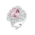 MINTYBOX 4.0CT Herz-Rubinringe für Damen S925 Sterlingsilber 10*10MM Edelstein Verlobungs-Hochzeitsringe Edler Schmuck Party
