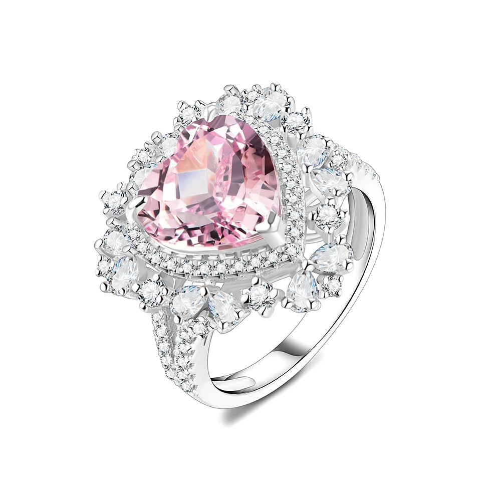 MINTYBOX Anillos de rubí de corazón de 4,0 CT para mujer de plata de ley 925, anillo de compromiso y boda de gema de 10*10MM, joyería fina para fiesta