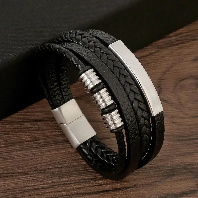 Klassisches Herren Lederarmband Neuer Stil Handgewebt Mehrschichtige Kombination Accessoire Mode Herrenschmuck Großhandel Dropshipping
