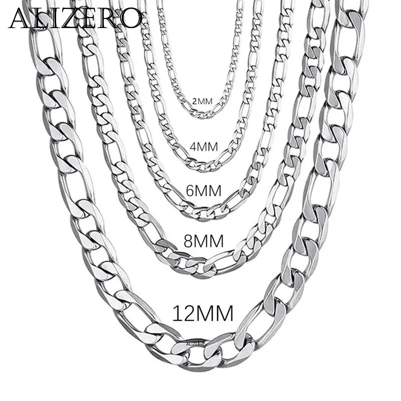 Collar de cadena de plata de ley 925 para hombre de 2MM/4MM/6MM/8MM/12MM, 16-30 pulgadas para hombre y mujer, joyería de moda, collar de alta gama
