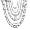 Collar de cadena de plata de ley 925 para hombre de 2MM/4MM/6MM/8MM/12MM, 16-30 pulgadas para hombre y mujer, joyería de moda, collar de alta gama