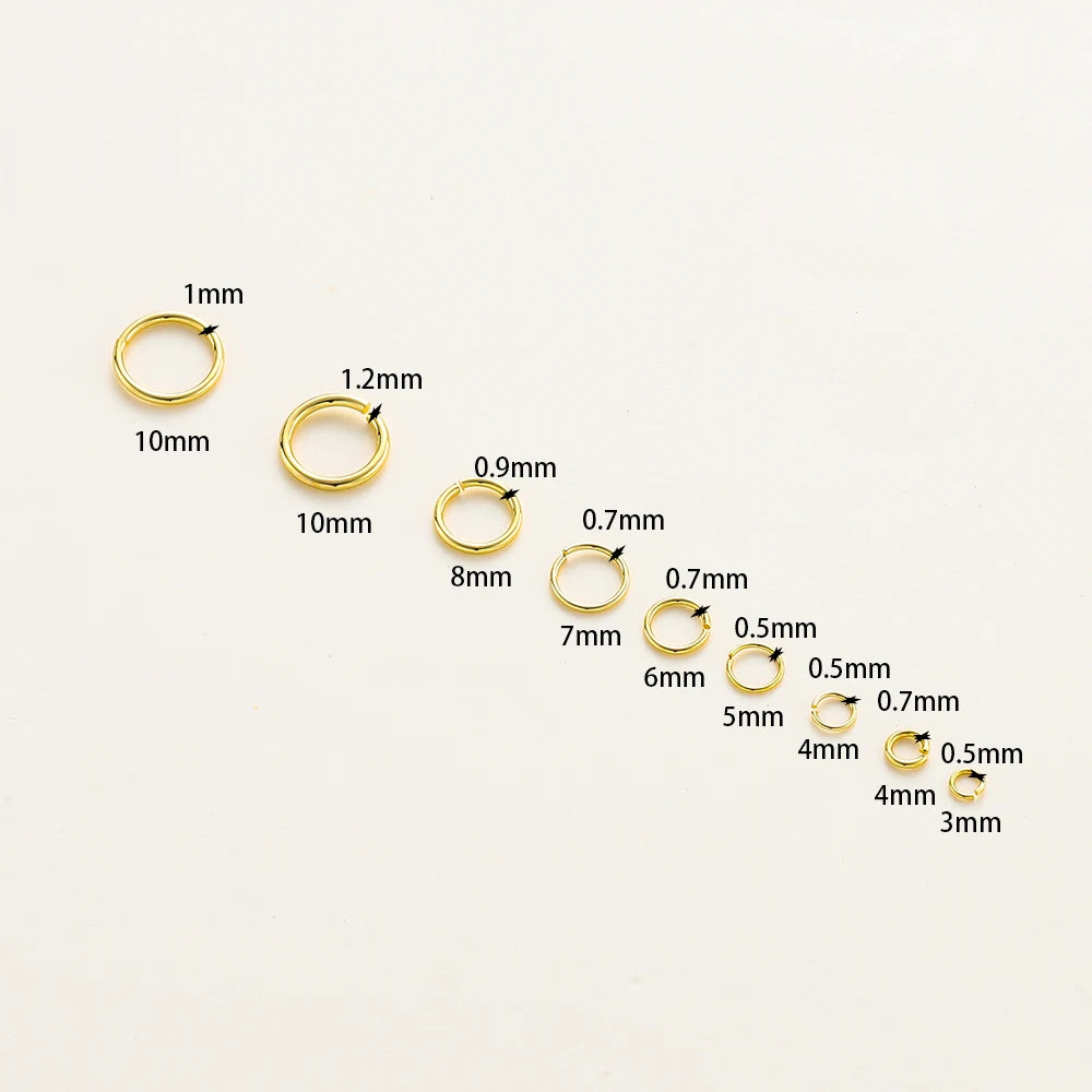 50–200 Stück/Los 14K 18K Goldkette Offener einzelner Biegering Karabinerverschluss Verbinder Spaltring Fitting DIY Schmuckherstellung Zubehör
