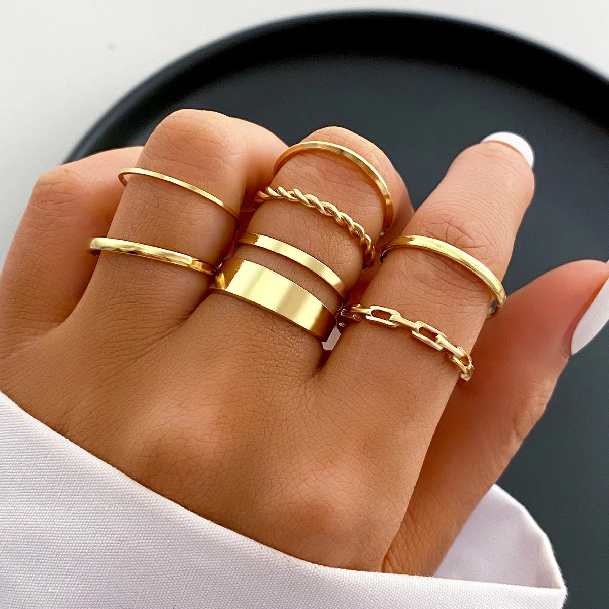 58-teiliges Vintage Herz Schlange Schmetterling Ring Set für Damen, modisch, Metall, vergoldet, geometrisch, hohl, Fingerring, Schmuckgeschenke, Neu