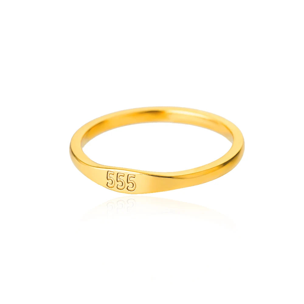 111 222 333 444 555 666 777 999 Engelszahlenringe für Damen Edelstahlring Vintage Ästhetik Retro Schmuck anillos 2025