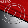 ALIZERO 40-70cm Plata de Ley 925 2mm Cadena Lateral Collar Para Mujeres Hombres Fiesta de Boda Moda Amuleto Joyería Regalo