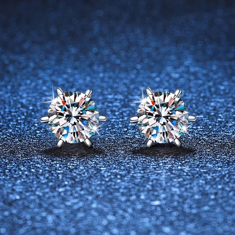 NeeTim 0.3-2CT Moissanit-Ohrstecker für Damen, Schraubverschluss, 925er Sterlingsilber, Hochzeitsschmuck, besteht den Diamanttest