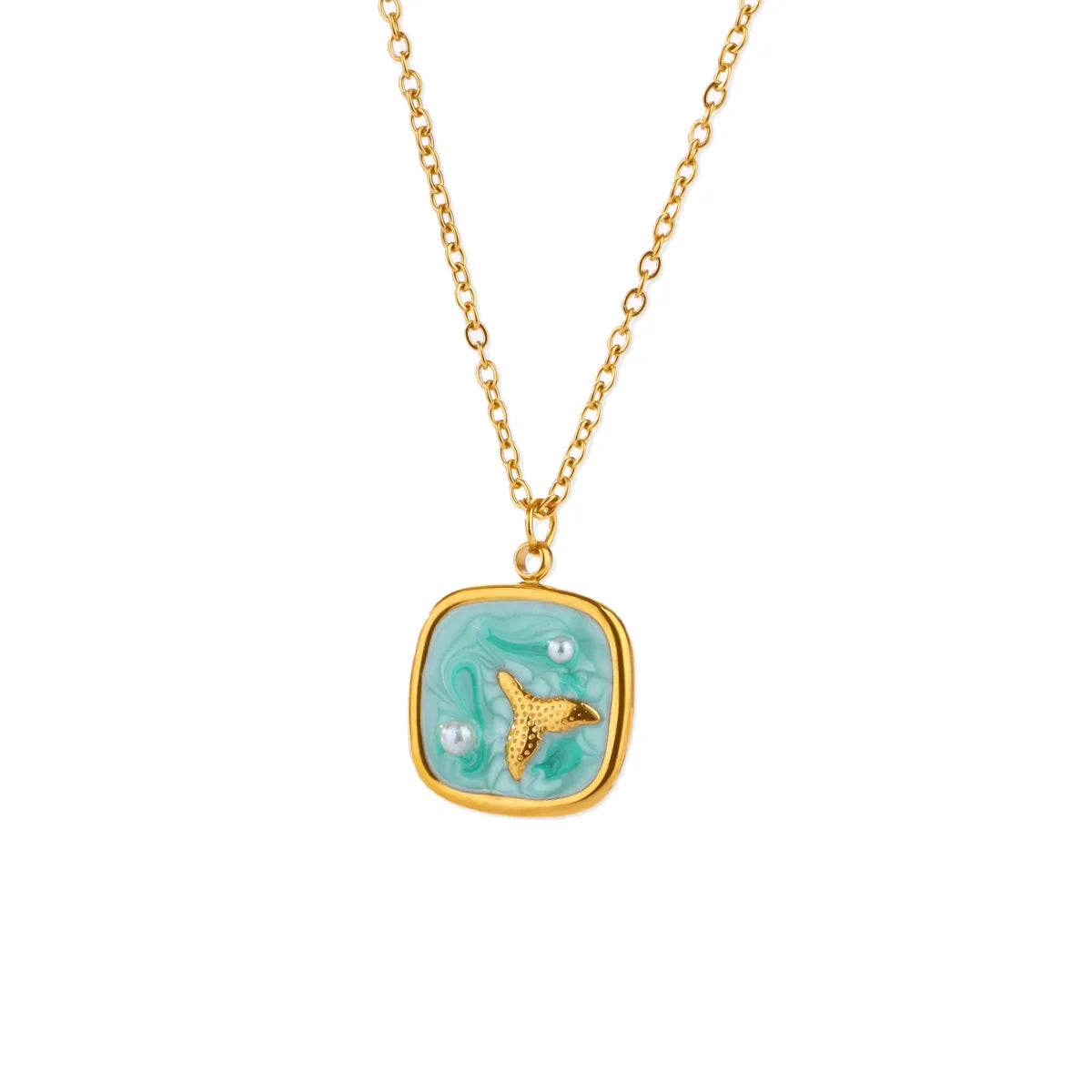 Starfish Shell Conch Pendant Necklaces For Women Gold Color Stainless Steel Chain Choker Trendy Summer Beach Party Jewelry Gift