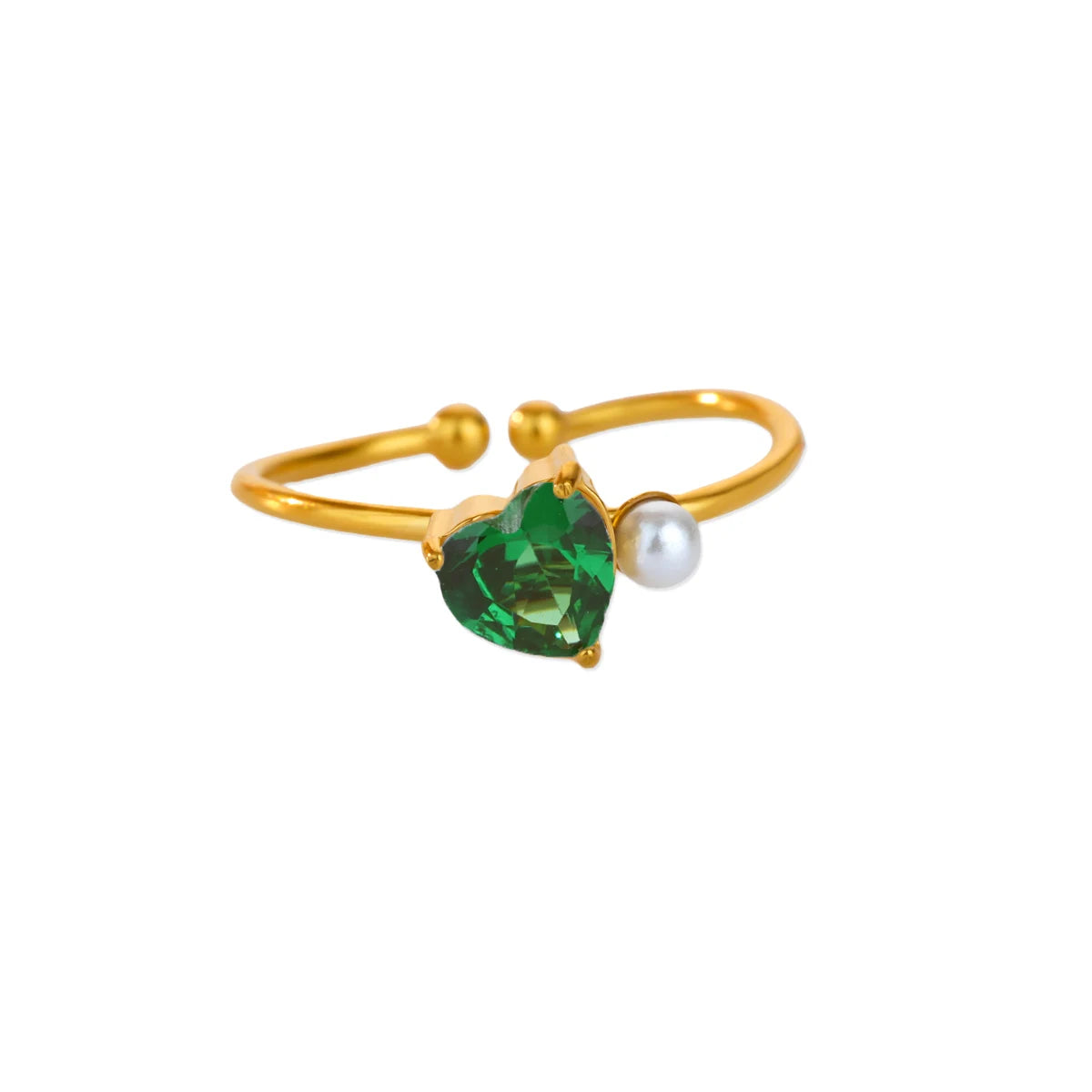 Edelstahl Vierblättriges Kleeblatt Ringe für Frauen Goldfarbe Zirkon Öffnung Paar Ring Ästhetischer Hochzeit Bohème Schmuck Geschenk