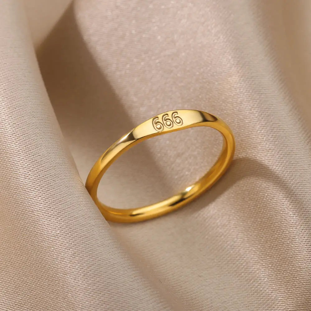 111 222 333 444 555 666 777 999 Engelszahlenringe für Damen Edelstahlring Vintage Ästhetik Retro Schmuck anillos 2025