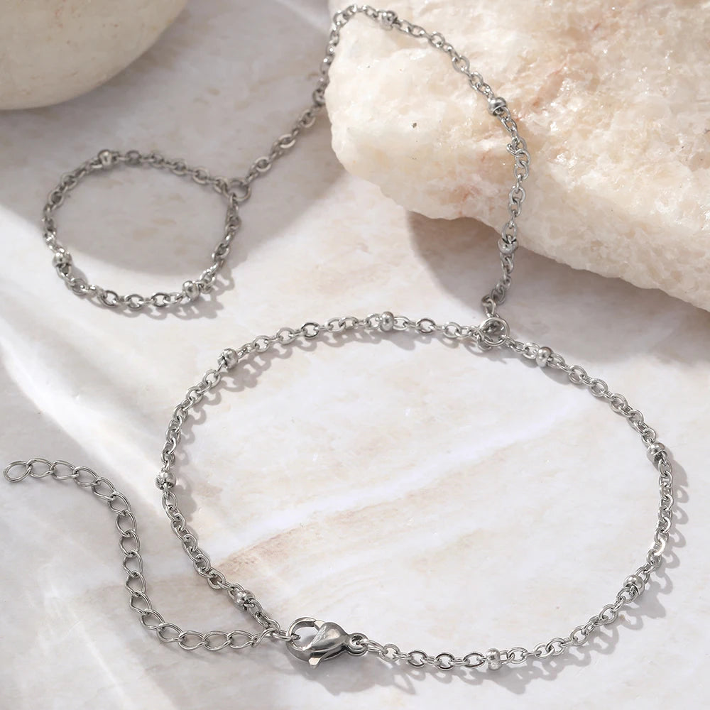 Edelstahlarmbänder Persönlichkeits-Design Perlen-Fingerkette Minimalistisches Armband für Frauen Schmuck Beste Freundin Geschenke Neu