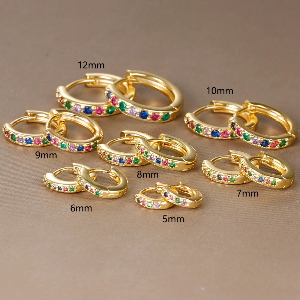 2 Stück Edelstahl Minimal Kristall Zirkonia Creolen Gold Silber Farbe Kleine Huggie Knorpel Ohrring Piercing Schmuck