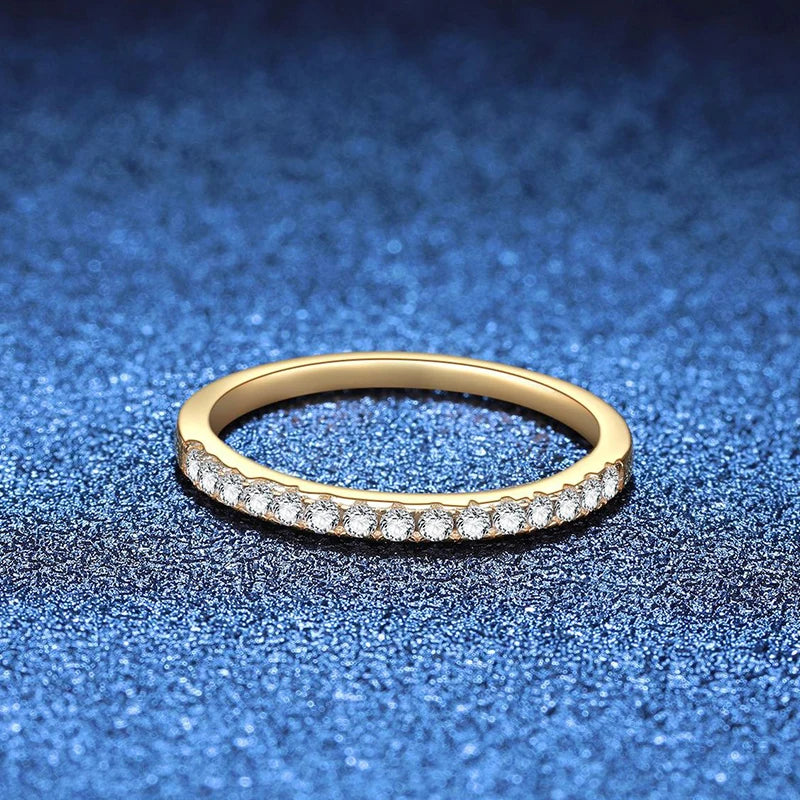 NeeTim Anillo de boda de moissanita de color completo, banda de eternidad de plata de ley 925, anillos de fiesta para mujer, anillos de novia de compromiso