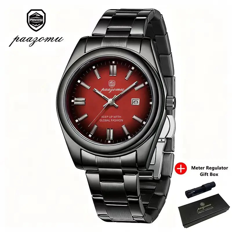 PAAZOMU Reloj de cuarzo clásico casual para hombre, impermeable, esfera luminosa, reloj de pulsera de negocios y vestir, correa cómoda, pantalla analógica, regalo