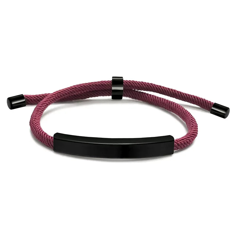 Personalisiertes Herrenarmband, verstellbarer Armreif, Edelstahl, Name, beliebiger Text graviertes Armband, Geburtstagsgeschenk für Ihn