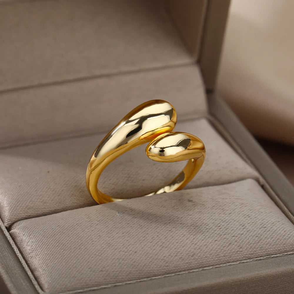 Zirkonsteinringe für Frauen Edelstahl Goldfarbe 2024 Neuer Trend Ehering Schmuck Geschenk bague femme anillos mujer
