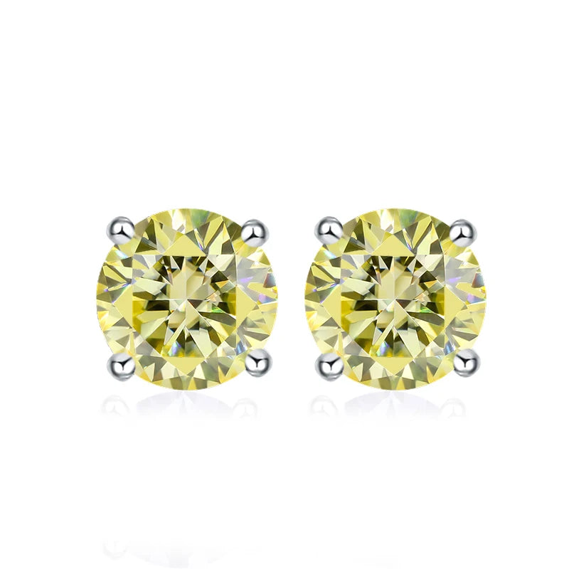 NeeTim Pendientes de Moissanita para Mujer 0.5ct 1ct 2ct Plata de Ley 925 Rosa Negro Azul Gris Brillante Diamante de Laboratorio