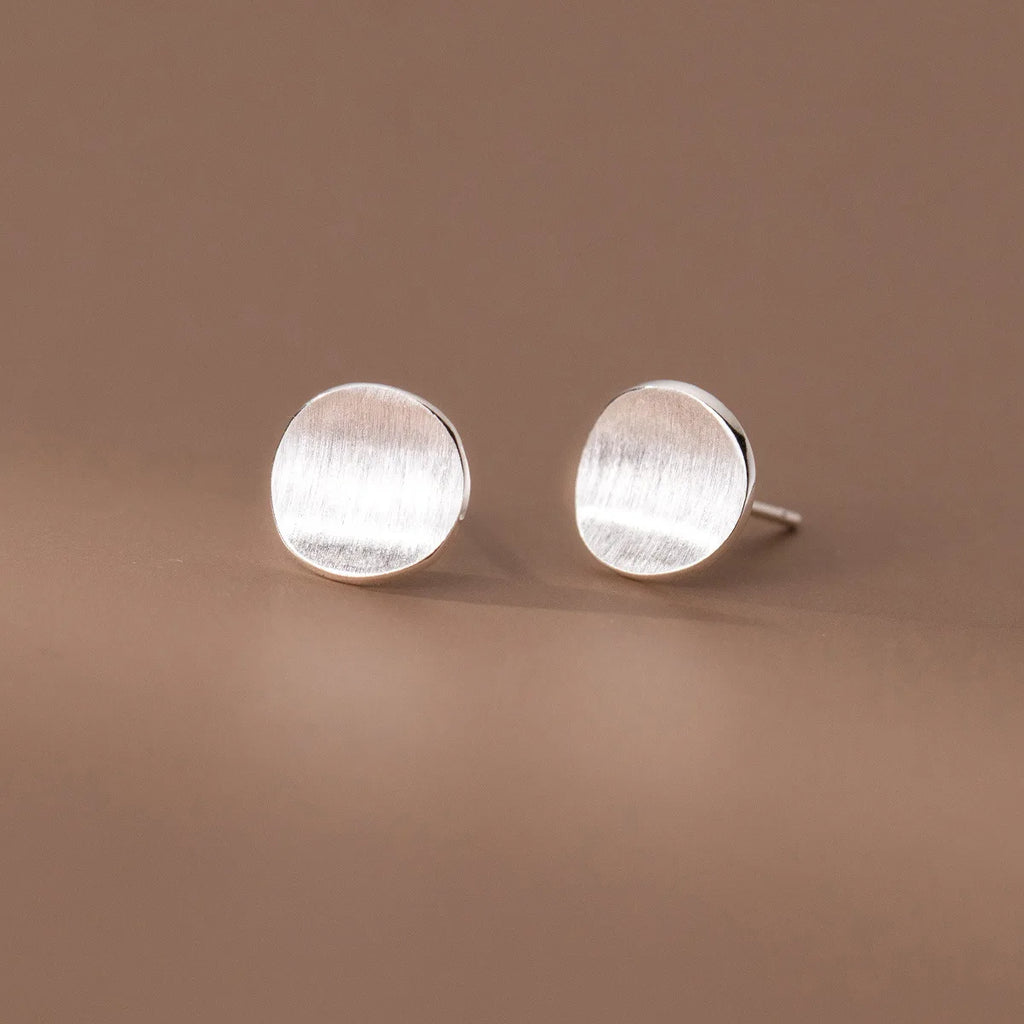 925 Sterlingsilber Mattierte Runde Ohrstecker Für Frauen Hochzeit Verlobung Schmuck Großhandel Accessoires
