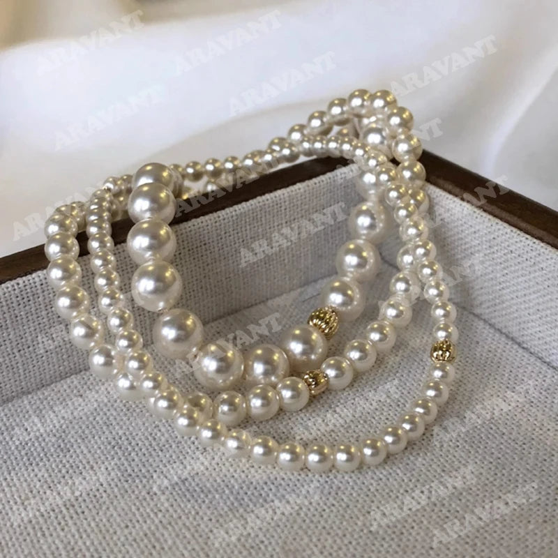 Aravant 925er Silber 3mm/4mm/6mm/8mm Perlenarmbänder Ketten für Frauen Hochzeit Modeschmuck