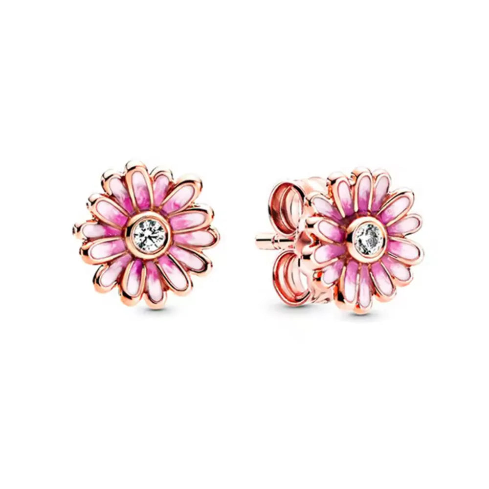 Nuevos pendientes de plata 925 con diseño de mariposa y flor, estilo europeo, para mujer, regalo de joyería exquisita para festivales