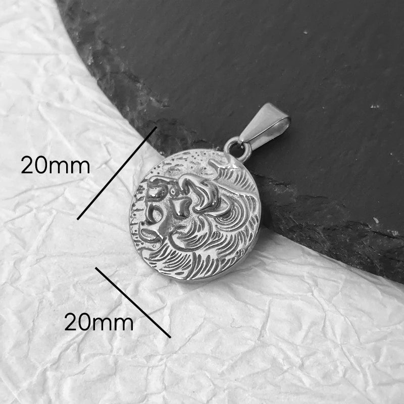 Acero Inoxidable Vendimia Redondo Retrato Moneda San Miguel Brújula Colgantes Encanto Para Mujer Fabricación de Collares Joyería DIY