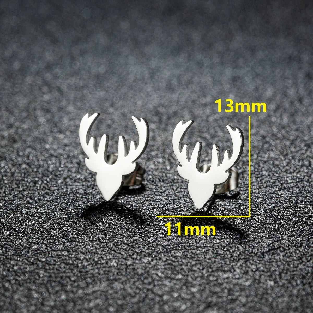 High Quality Stainless Steel Stud Earrings Girl Snowflake Elk Deer Silver Color Tragus Piercing Women'S Earrings Christmas Gifts