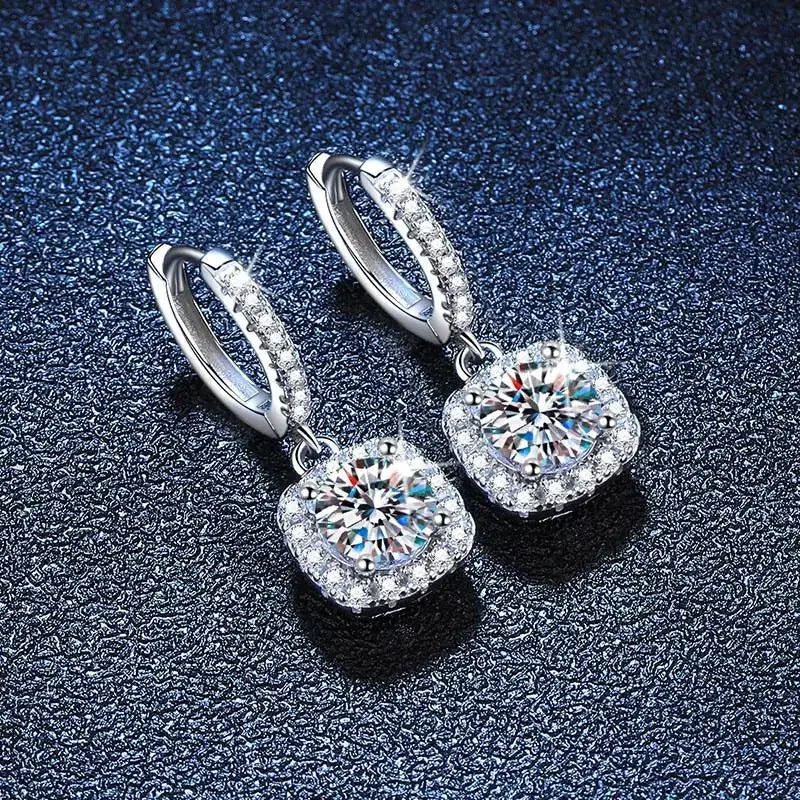 NeeTim 2 Karat Moissanit Ohrhänger für Damen S925 Sterling Silber Funkelnde Labor-Diamant Ohrringe Damen Hochzeitsschmuck