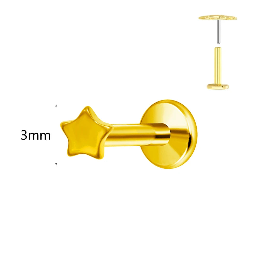 Winziger Wassertropfen Labret Piercing G23 Titan Opal Mond Push-In Zweig Ohrring Stecker Anhänger Gewindeloser Knorpelkörperschmuck