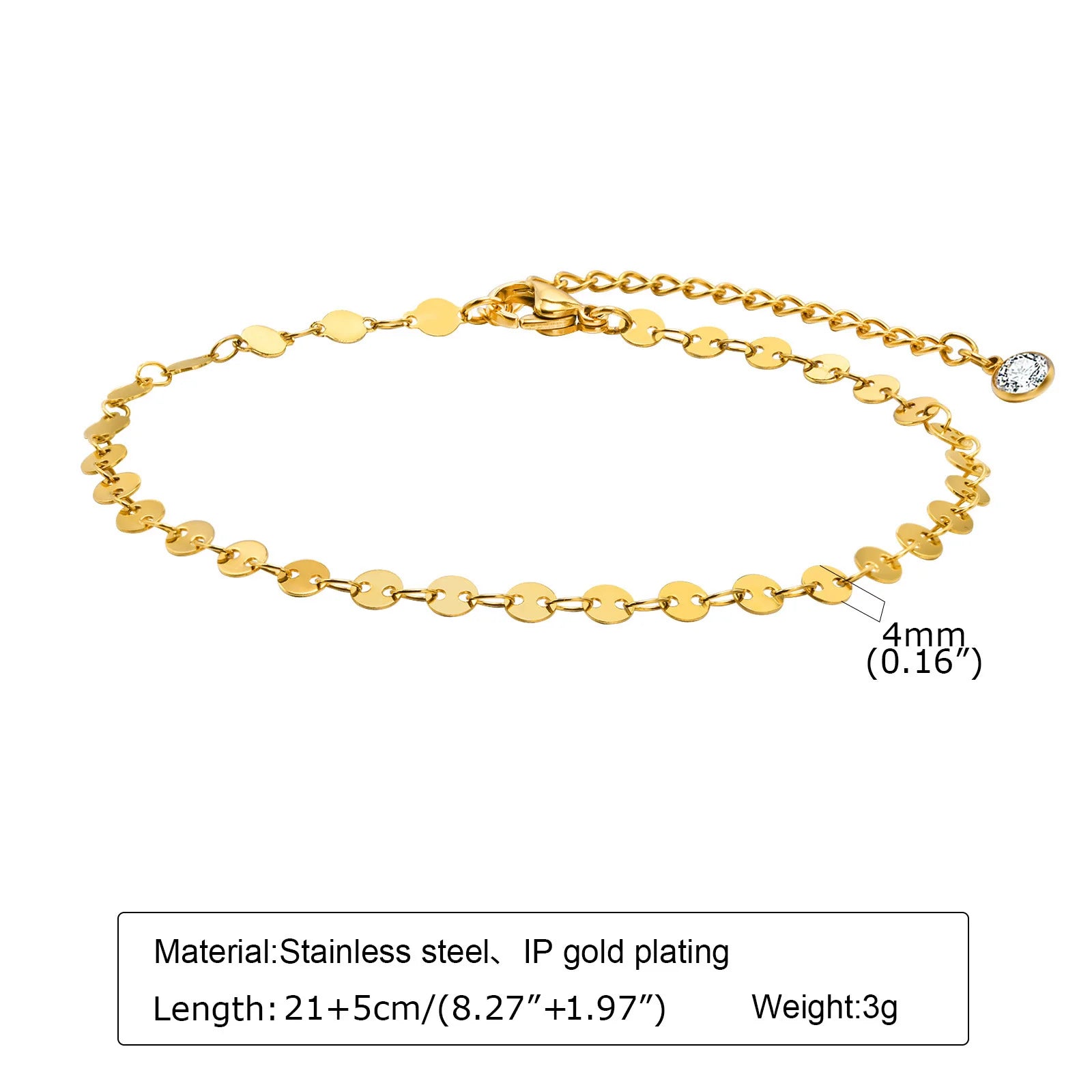 Edelstahl-Perlen-Fußkettchen für Frauen, 18k vergoldete Fußkette, verstellbare, stapelbare Armbänder als Beinschmuck