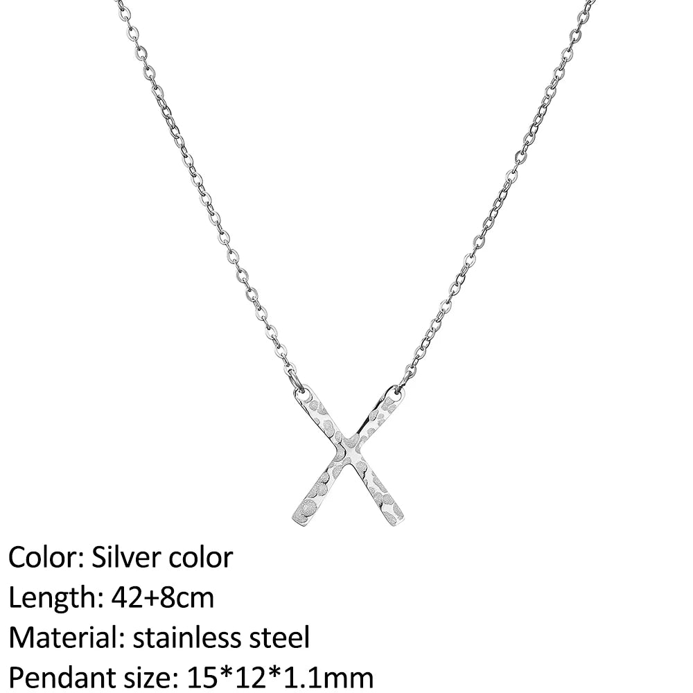 SUNIBI Vertical Bar Pendant Necklaces Stainless Steel Simple Long Lariat Chain Minimalist Dangle Necklace for Women Jewelry Gift