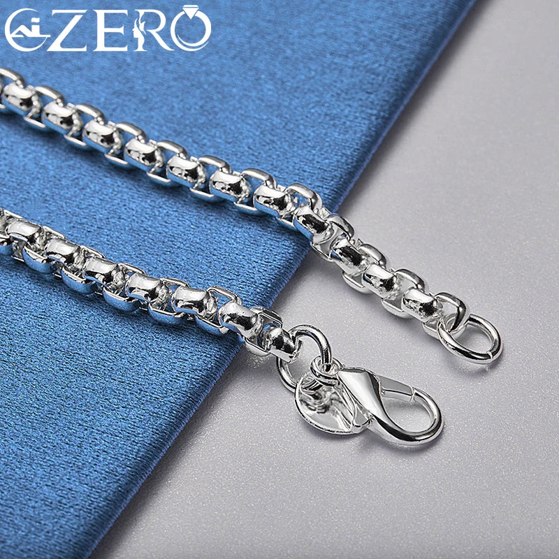 ALIZERO 18K Gold Armbänder 925 Sterling Silber 4mm Runde Kastenkette Armband Für Frau Mann Modeschmuck Hochzeit Party Geschenk