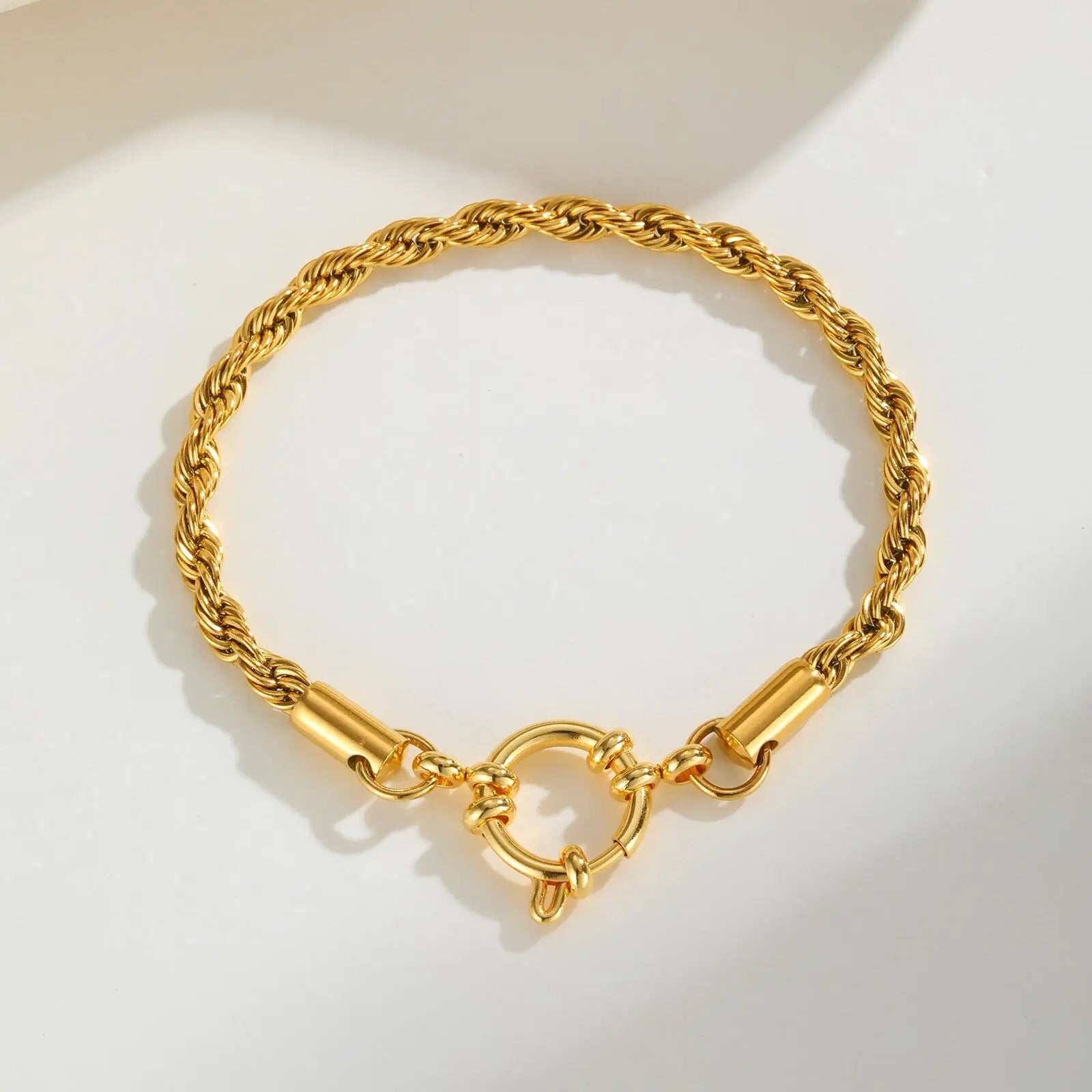Paperclip-Kette Halsband, Damen Edelstahl Federverschluss Anhänger Halskette, Wasserdicht 18k Vergoldeter Schmuck