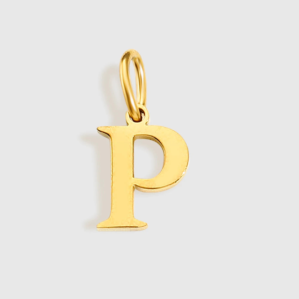 Initial Alphabet Pendant Stainless Steel Charms for Making Necklace Minimalism DIY Accessories Gift Women's Jewelry Wholesale