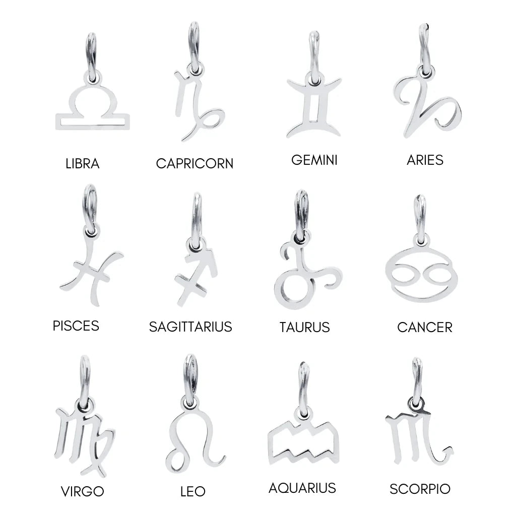 SUNIBI Stainless Steel Star Zodiac Sign 12 Constellation Pendant Accessories for Necklace Women Man Jewelry Gifts Wholesale