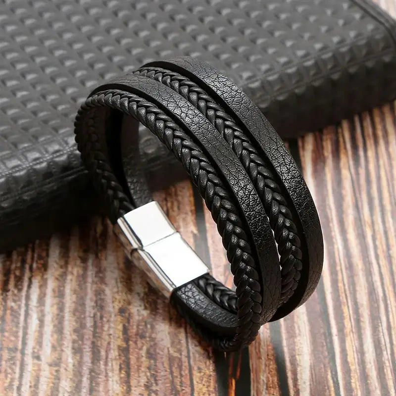 Klassisches Herren Lederarmband Neuer Stil Handgewebt Mehrschichtige Kombination Accessoire Mode Herrenschmuck Großhandel Dropshipping