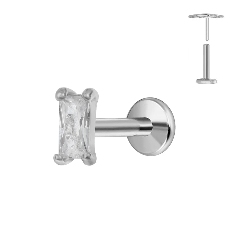 ASTM F136 G23 Titan Blumen Piercing Push-In Zweig Ohrring Stecker Anhänger Gewindefreies Labret Piercing Knorpel Körperschmuck