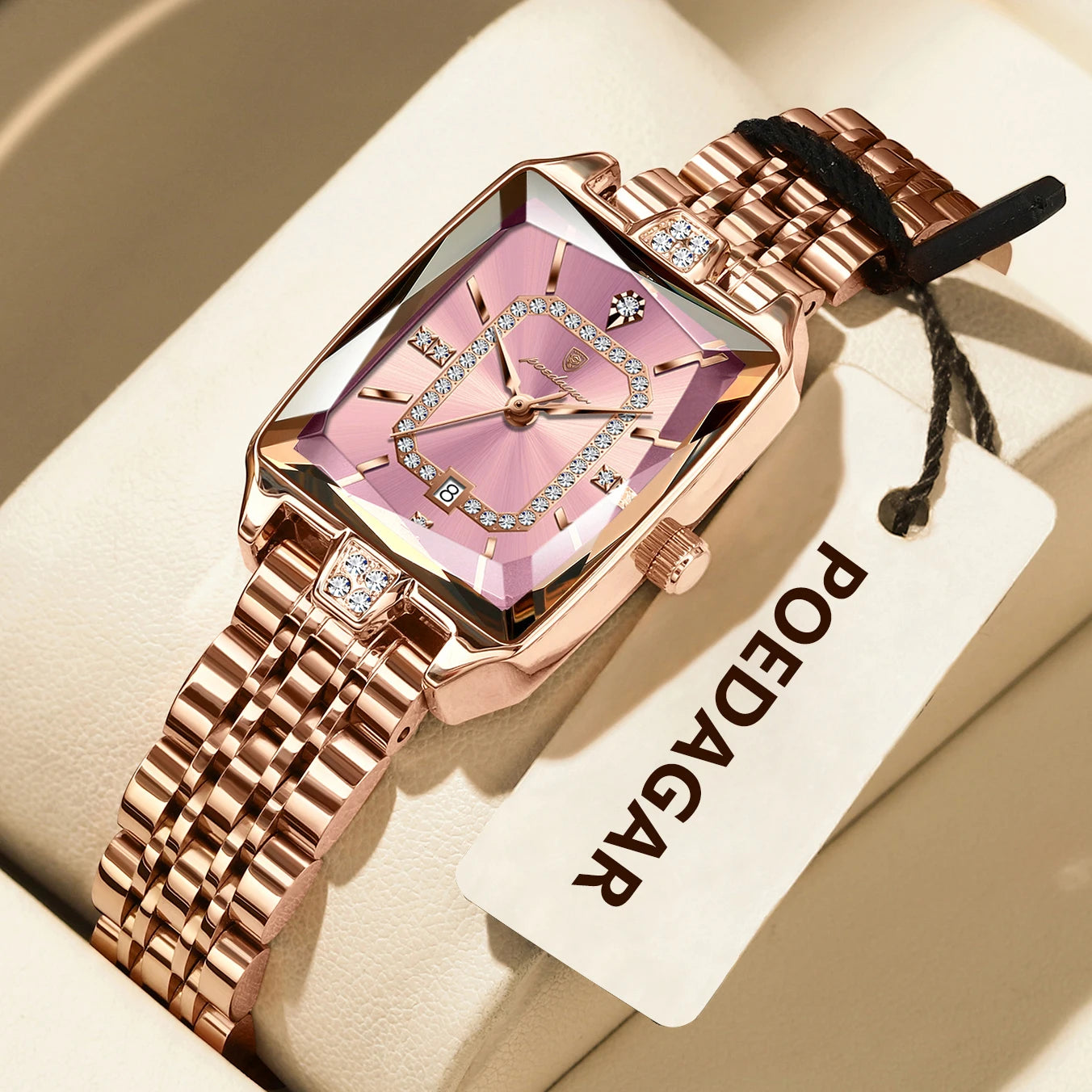 POEDAGAR Marca de Lujo Reloj de Pulsera para Mujer Impermeable Acero Inoxidable Fecha Reloj de Mujer Informal Moda Cuarzo Relojes de Mujer Reloj