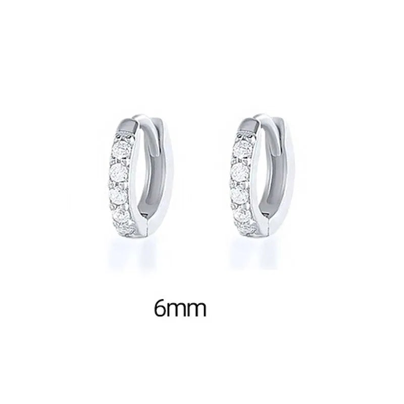1 Paar Minimale Exquisite Creolen Kristall Zirkonia Kleine Huggie Dünne Knorpelohrringe Für Frauen Helix Tragus Piercing Schmuck