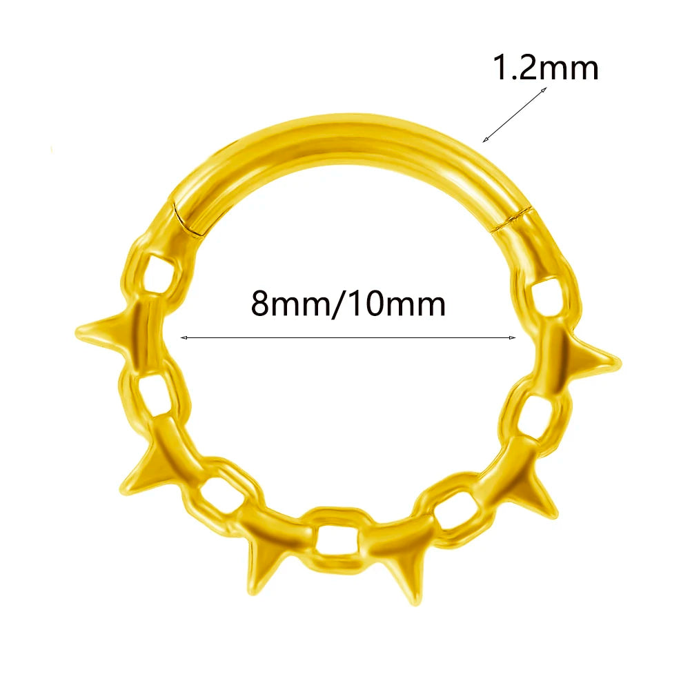 16G Septum Nasenpiercing Scharnier Clicker 316L Edelstahl Daith Clicker Helix Knorpelohrring Kette Körperschmuck